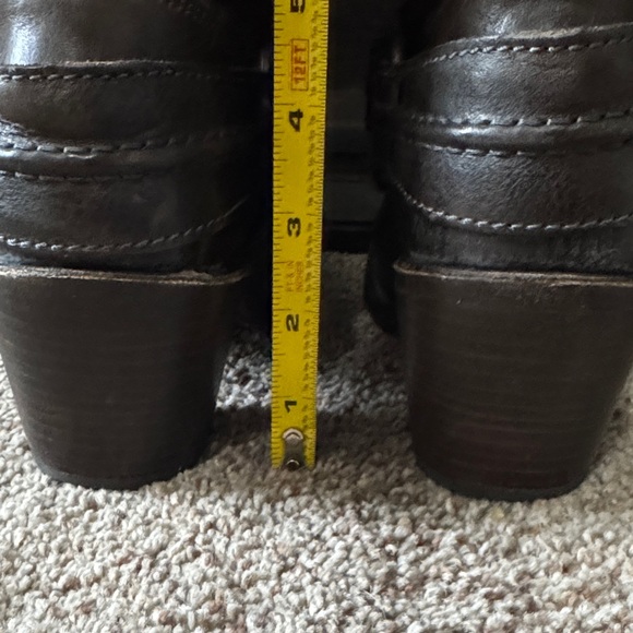 Frye Rich Brown Leather Boots with Strap Detail - Picture 9 of 16